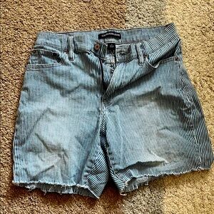 Calvin Klein Blue Jean Shorts with Frayed Hem